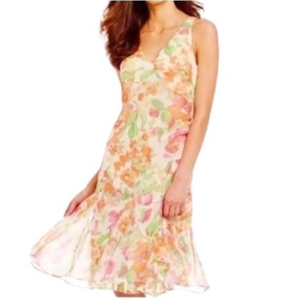 New Ralph Lauren georgette dress sleeveless  size 16